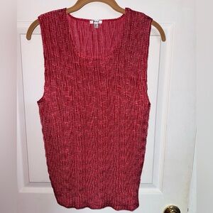 NICOLA Red Ribbed Tank Top